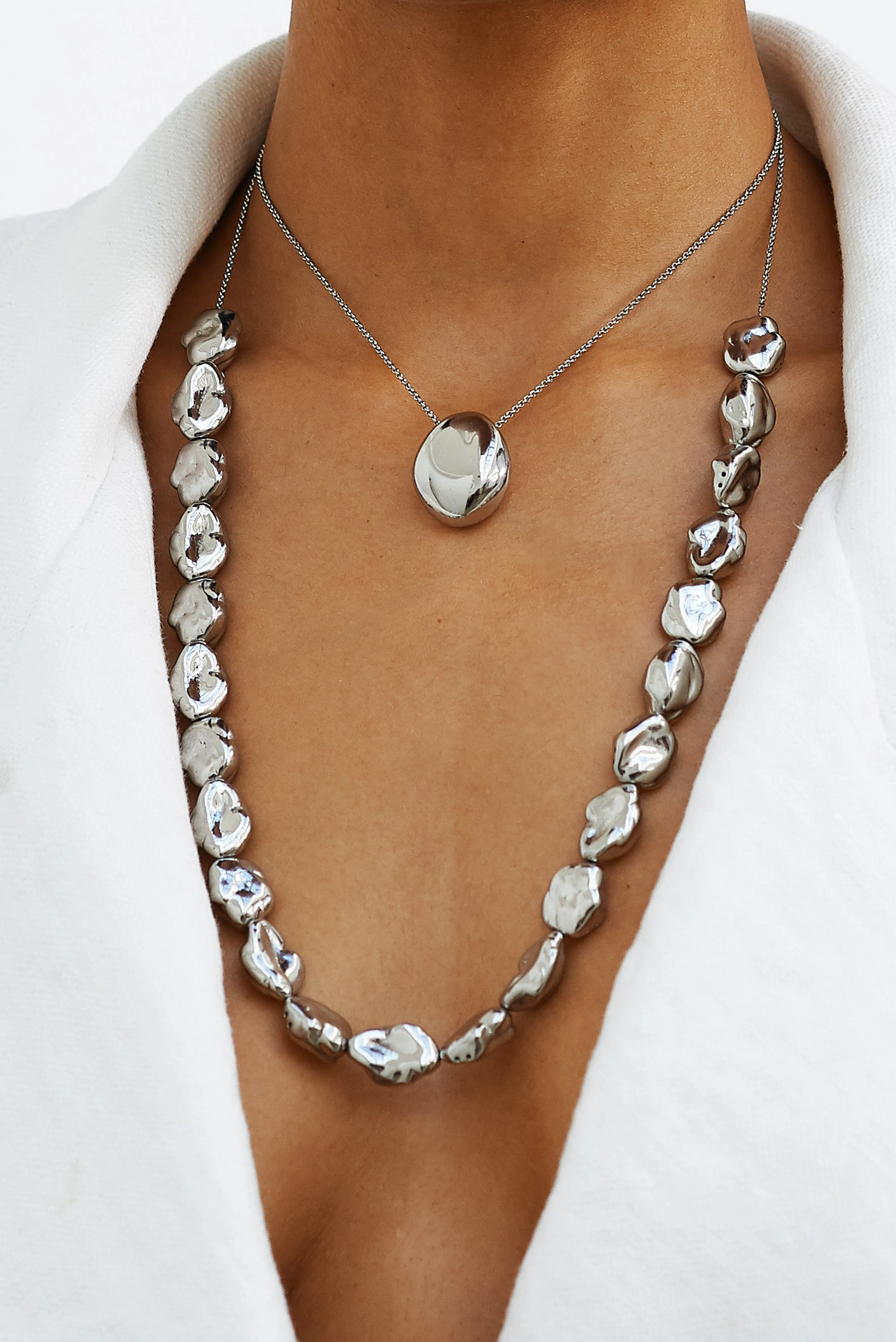 Silver Pearl Necklace