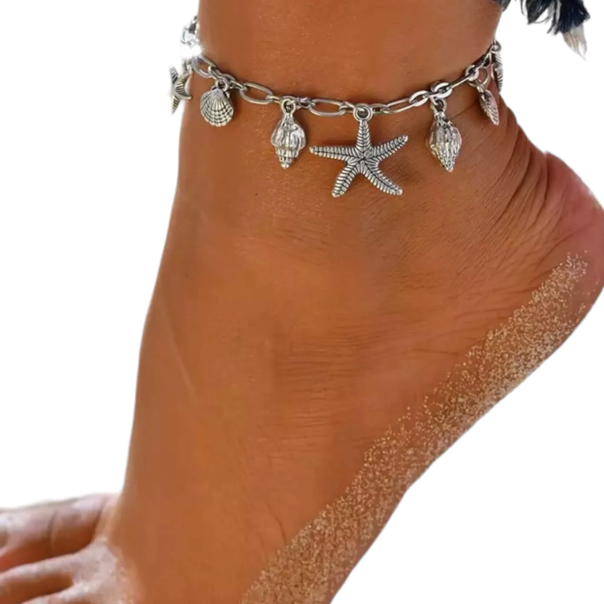 Silver Seashells Charming Anklet