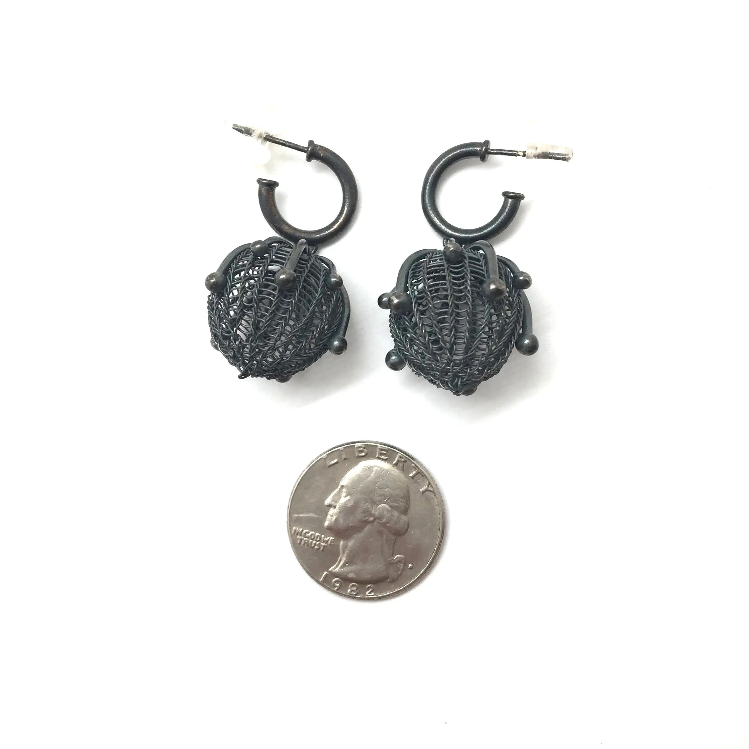 Small Oxidized Dew Earrings