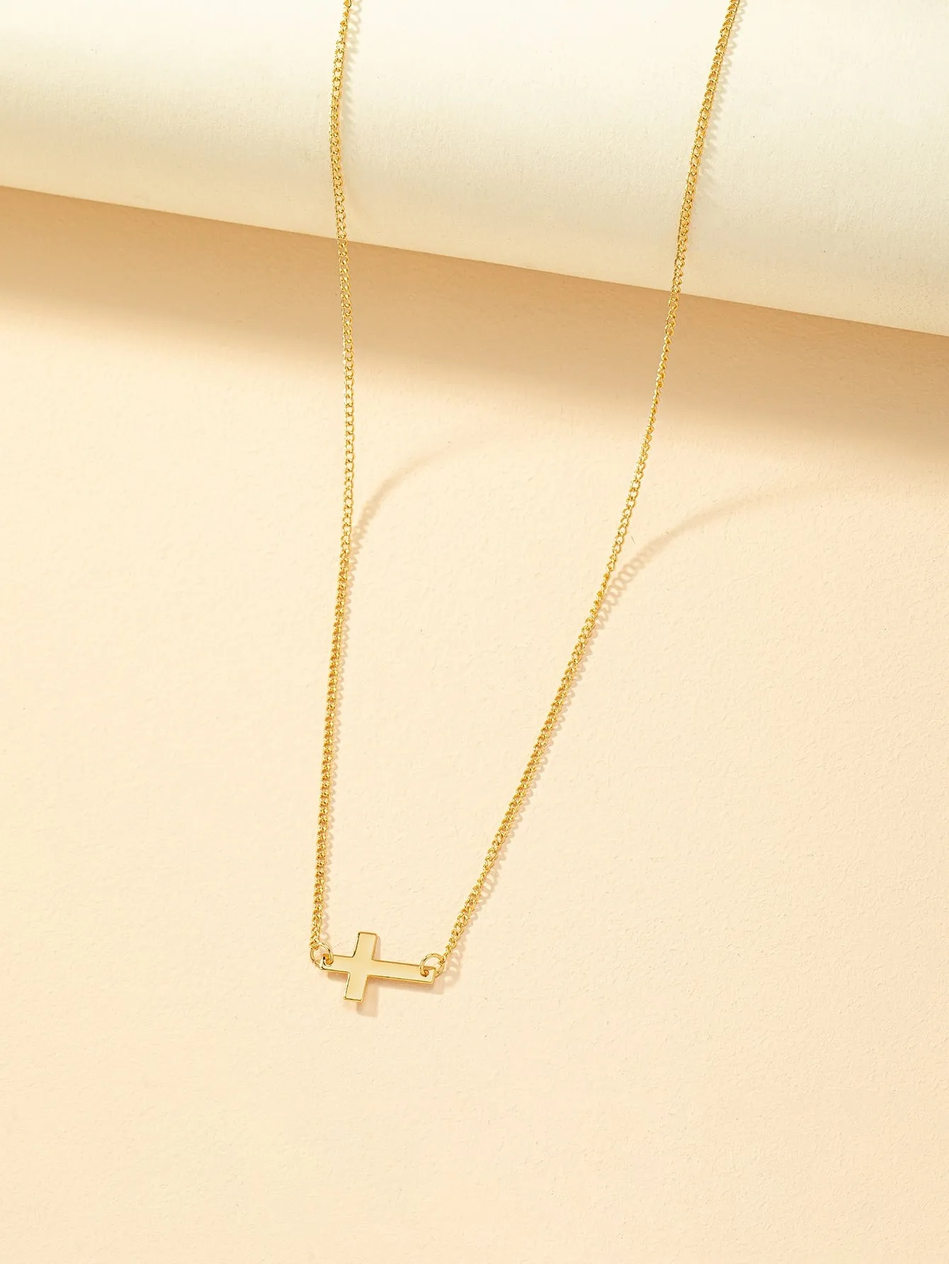 Small Plain Cross Charm Necklace for Women Girls Accessories Jewelry Gifts Gift