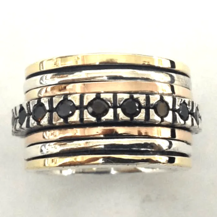 Spinner rings for woman sterling silver & gold