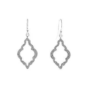 Sterling Silver Hammered Dropper Earrings