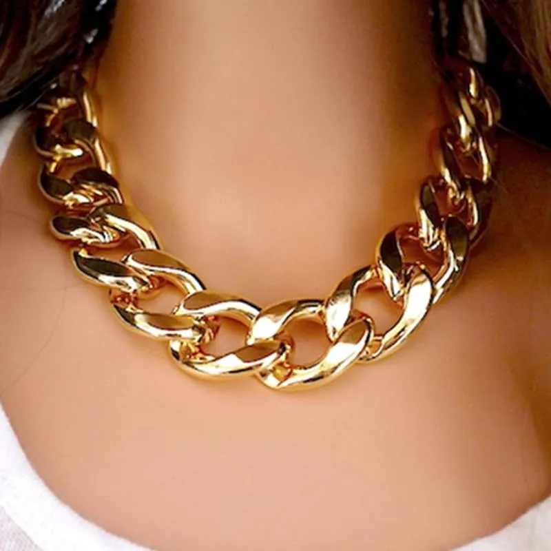 Thick Chain Statement Necklace Fashionable Necklace Women Jewelry