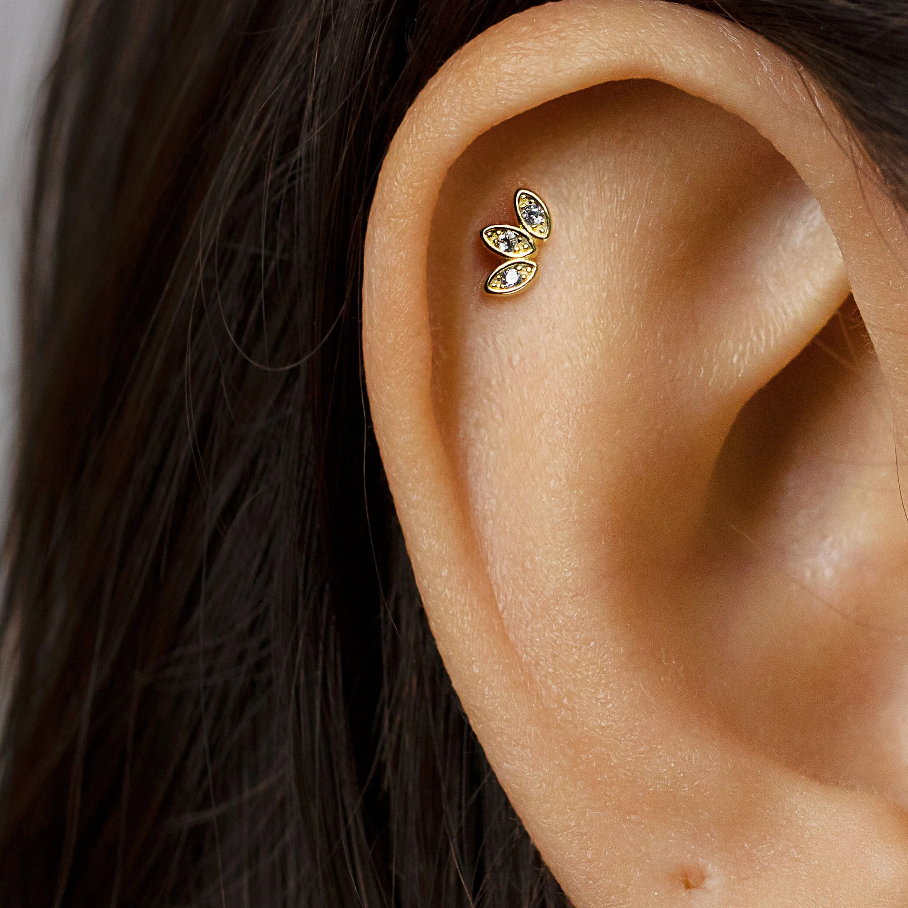 Tiny Flower Stud Earrings with Screw Ball End (Type B), Unisex, Gold, Silver SHEMISLI - SS183, SS644