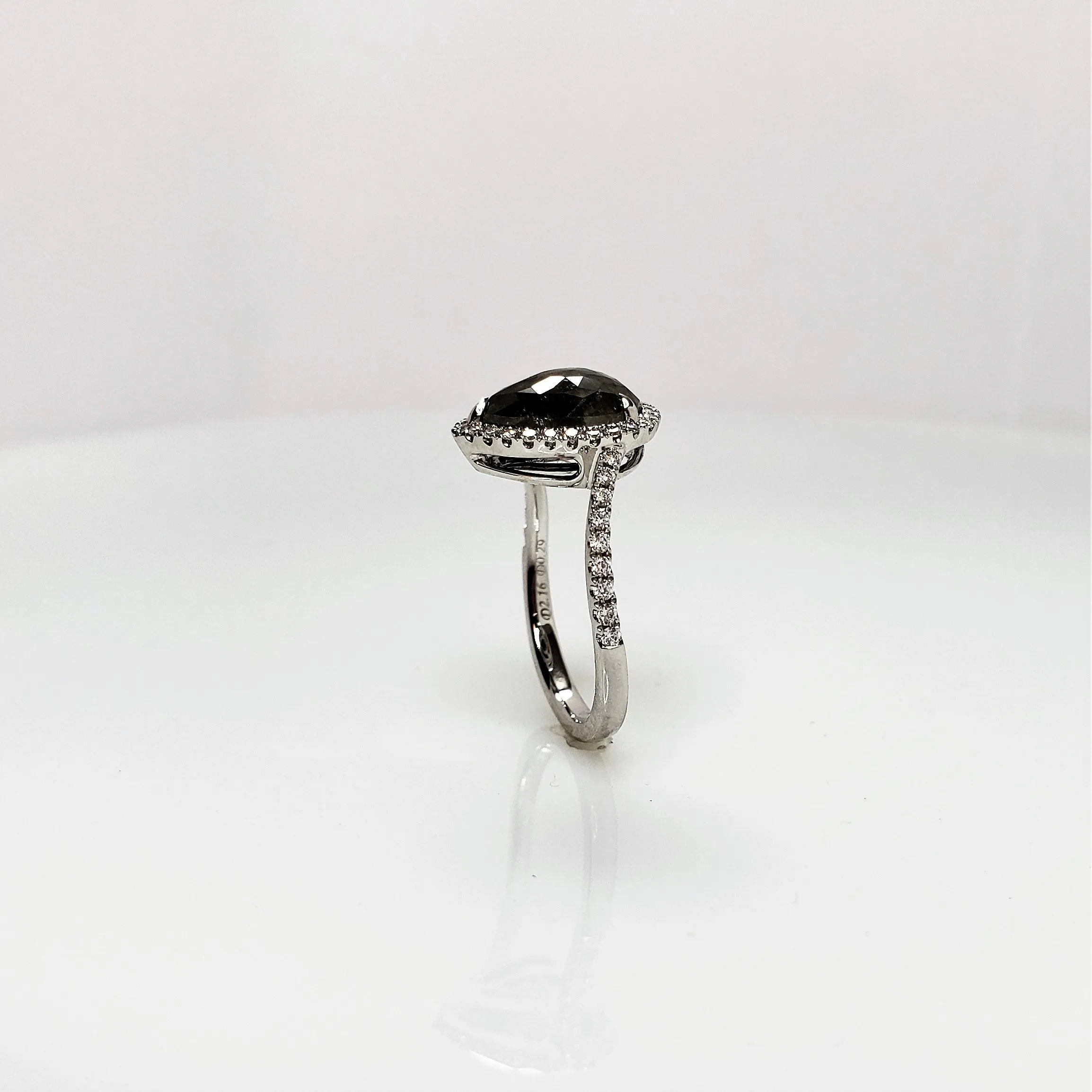 White Gold Elegant Halo Rough Diamond Ring