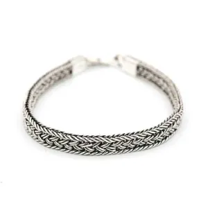 Wide Artisan Silver Bracelet