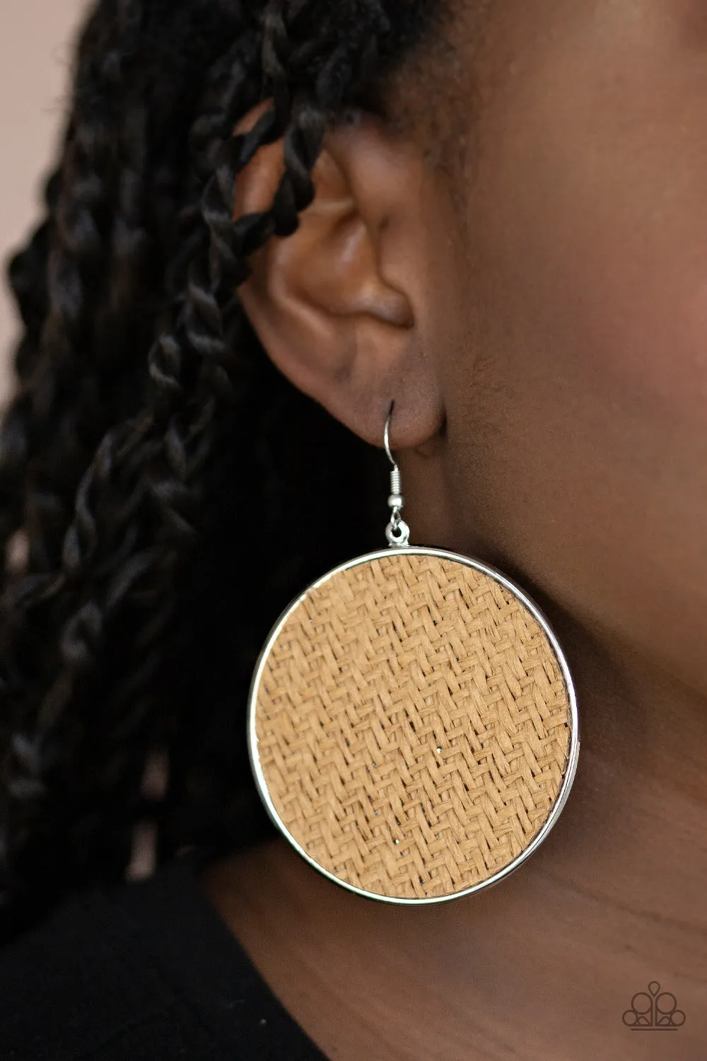 Wonderfully Woven Brown-Earrings