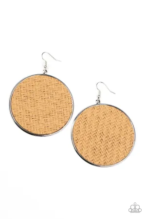 Wonderfully Woven Brown-Earrings