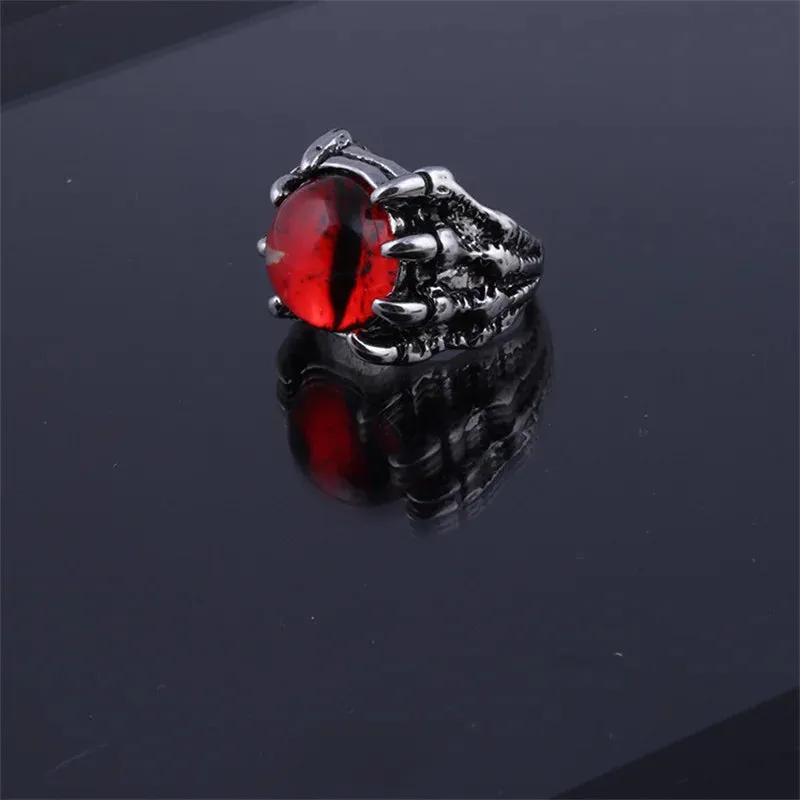 Wu's 2022 New Retro Jewelry Rings Gothic Rings Unisex Punk Skull Rock Hip Hop Adjustable Gift Jewelry Evil Eye/Dragon Claw