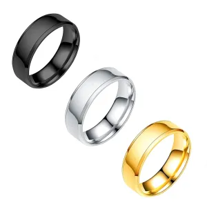 Yellow Chimes Combo Black Silver & Gold Plated Rings For Men | Pack of 3 Stainless Steel Men Rings | Single Tone Design Black Silver Gold Plated Finger Rings for Boys | Ideal Gift For Men and Boys