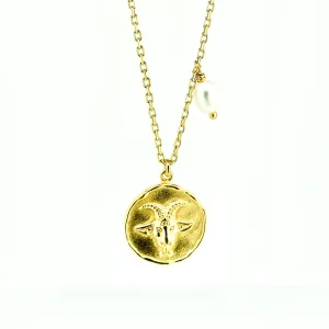 Zodiac Necklace Capricorn Gold